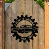 Personalized Garage Family name Metal LED Sign - Last Name Initial Hanging - Personalize Garage Metal Sign - Garage